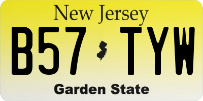 NJ license plate B57TYW