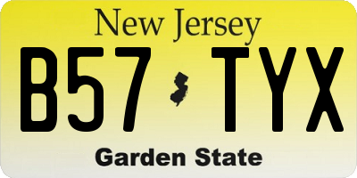 NJ license plate B57TYX