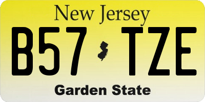 NJ license plate B57TZE