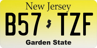 NJ license plate B57TZF