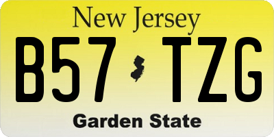 NJ license plate B57TZG