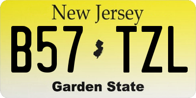 NJ license plate B57TZL