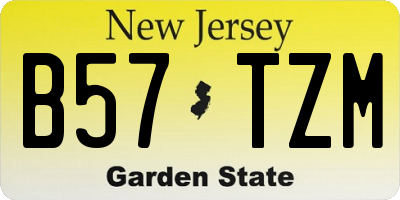 NJ license plate B57TZM