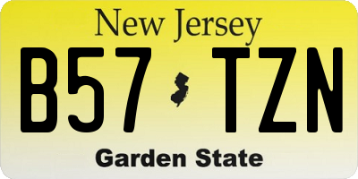 NJ license plate B57TZN