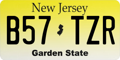 NJ license plate B57TZR