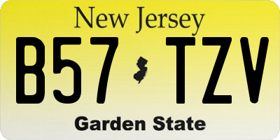 NJ license plate B57TZV