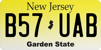 NJ license plate B57UAB