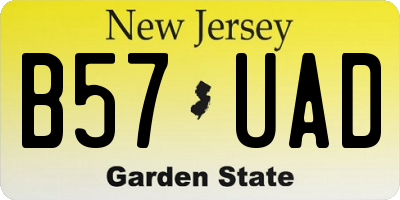 NJ license plate B57UAD