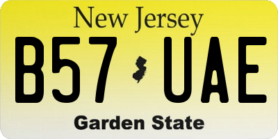 NJ license plate B57UAE