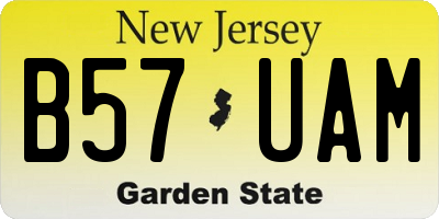 NJ license plate B57UAM