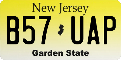 NJ license plate B57UAP