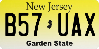 NJ license plate B57UAX