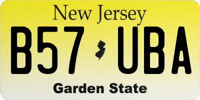 NJ license plate B57UBA