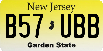 NJ license plate B57UBB