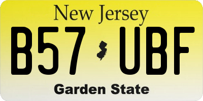 NJ license plate B57UBF