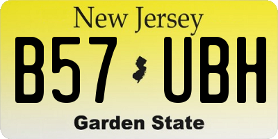 NJ license plate B57UBH