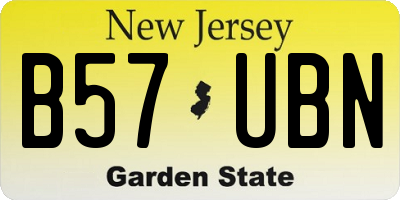 NJ license plate B57UBN