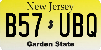 NJ license plate B57UBQ