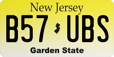 NJ license plate B57UBS