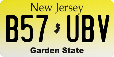 NJ license plate B57UBV