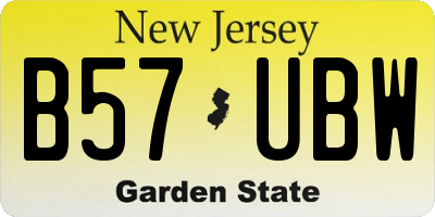 NJ license plate B57UBW