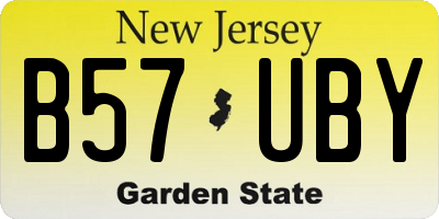 NJ license plate B57UBY
