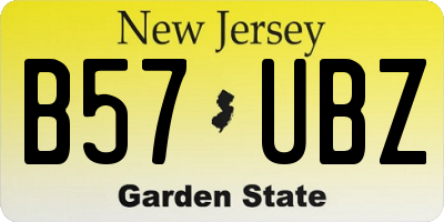 NJ license plate B57UBZ