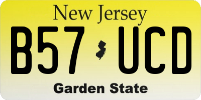 NJ license plate B57UCD