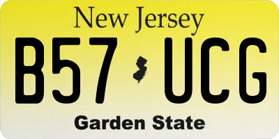 NJ license plate B57UCG