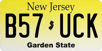 NJ license plate B57UCK