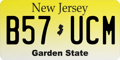 NJ license plate B57UCM