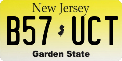 NJ license plate B57UCT