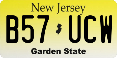 NJ license plate B57UCW