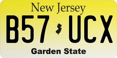 NJ license plate B57UCX