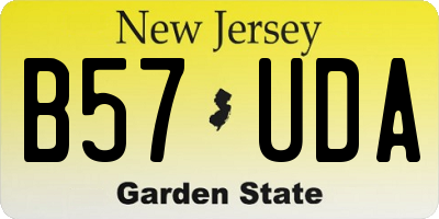 NJ license plate B57UDA