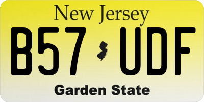 NJ license plate B57UDF