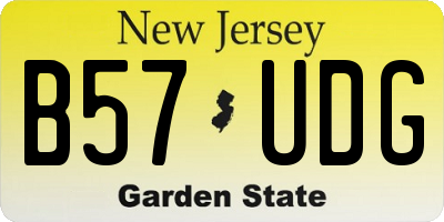 NJ license plate B57UDG