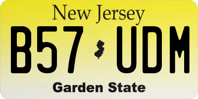NJ license plate B57UDM