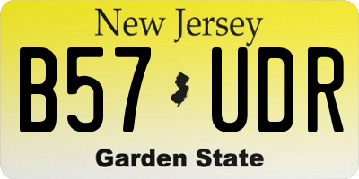 NJ license plate B57UDR