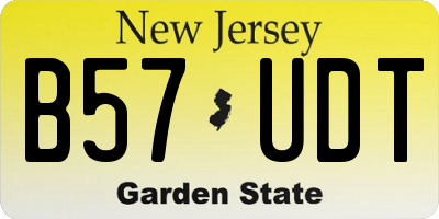 NJ license plate B57UDT