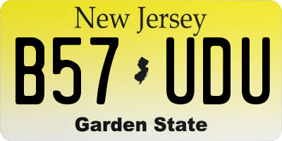 NJ license plate B57UDU