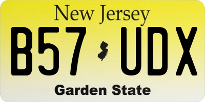 NJ license plate B57UDX