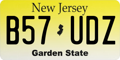 NJ license plate B57UDZ