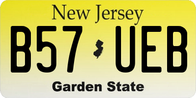 NJ license plate B57UEB
