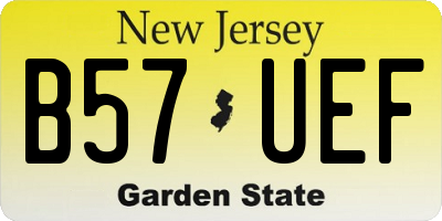 NJ license plate B57UEF
