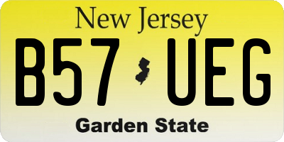 NJ license plate B57UEG