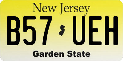 NJ license plate B57UEH