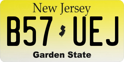 NJ license plate B57UEJ