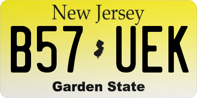NJ license plate B57UEK