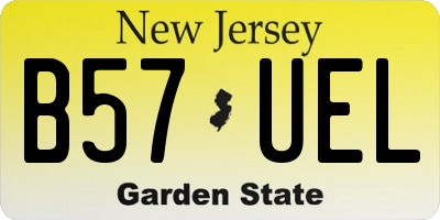 NJ license plate B57UEL